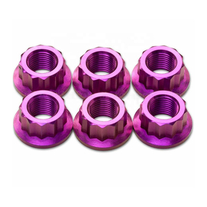 Bán Buôn Auto M7 M8 M10 M12 M18 <span class=keywords><strong>M20</strong></span> Anodized Khóa Mặt Bích Bánh Xe Bolt Nut Gr2 Gr5 Titanium 12 Điểm Mặt Bích Nut - Product Image 4