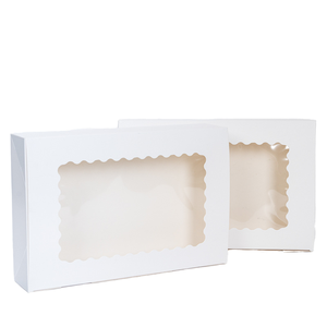 Caja Rectangular de Cartón Color Marfil para Dulces, Galletas y Donuts, con Ventana, Reciclable, para Empaque de Alimentos, con Impresión Personalizada, Venta al Por Mayor - Product Image 1