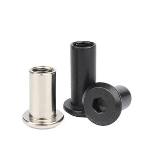 Écrou hexagonal à tête <span class=keywords><strong>plate</strong></span> à <span class=keywords><strong>bord</strong></span> inversé en acier au carbone nickelé, vis de serrage pour plaque de fixation, couleur noire, vente en gros - Product Image 4