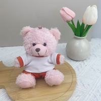 Porte-clés en peluche doux personnalisé avec logo, adorable ourson en peluche, ornement suspendu, souvenir de mariage, cadeau promotionnel