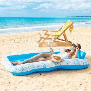 <span class=keywords><strong>Inflatable</strong></span> PVC dành cho người lớn hồ bơi Lounger <span class=keywords><strong>Float</strong></span> tắm nắng phòng chờ nước với uống chủ cho trẻ em thổi sông nổi nệm - Product Image 6