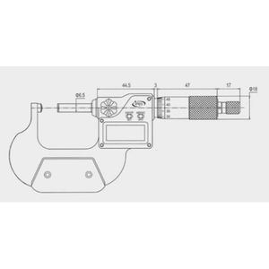 Micrómetro de tubo digital de contacto de bola simple IP65 - Product Image 1