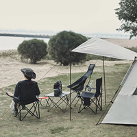 Chaise de camping pliable portable à prix de gros avec porte-gobelet en maille et accoudoirs