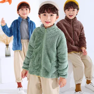 秋の子供のための豪華な暖かいコートと男の子と女の子のための卸売新しいベビージッパーカーディガンジャケット