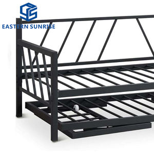 <span class=keywords><strong>Lit</strong></span> double de qualité supérieure au design élégant, style moderne, <span class=keywords><strong>lit</strong></span> <span class=keywords><strong>gigogne</strong></span> bas avec cadre robuste de couleur noire pour adultes et enfants - Product Image 6