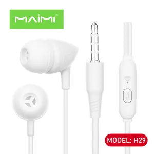 Maimi หูฟังเพลงสเตอริโอ H29 3.5มม.,ปลั๊กสำหรับ Ipod สำหรับ HUAWEI MI ฯลฯสมาร์ทโฟนหูฟังชนิดใส่ในหู