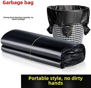Bolsa de Basura Doméstica de Plástico HDPE Negra Reciclable a Precio de Fábrica / Bolsas de Basura con Asas Tipo Camiseta Impresas en Flexografía - Product Image 2