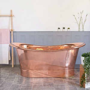 Baignoire autoportante ovale en cuivre, fait main, pour adulte, sans couvercle - Product Image 1