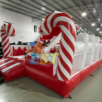 Maison gonflable de rebond de glissière sur le thème de vacances de Noël pour des événements de partie