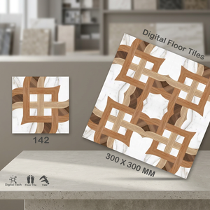 Carreaux de sol en céramique numérique émaillés mats Vistaar, imitation cuir texturé, 300x300mm, 400x400mm, pour salle de bain et couloir - Product Image 5