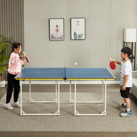 Table de tennis de table et de badminton pliable pour enfants en PVC, 2 panneaux, intérieur, mobile, personnalisable, modèle C1