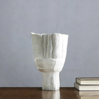 Vase à fleurs moderne et simple en résine, à pied haut et large ouverture, pour la décoration de la maison, du salon et du couloir, idéal pour les bonsaïs, origine Chine