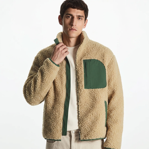 Chaqueta de Lona Gruesa para Hombre, 100% Algodón, Cuello Alto, Cierre de Cremallera Frontal, Resistente al Viento, Sudadera con Cremallera OEM para Otoño - Product Image 1