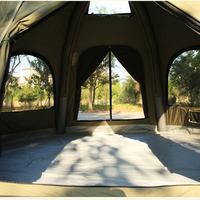 Tente de camping gonflable imperméable de 25 m² pour quatre saisons, grand espace pour dormir en extérieur, abri privé, design surélevé