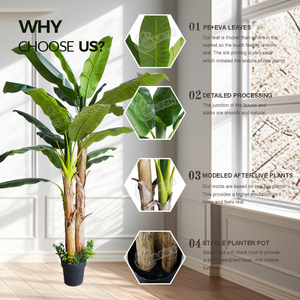 China Wholesale Fake <strong>Banana</strong> <strong>Tree</strong> Large Leaf Plastic Big Bonsai Plant Indoor Ornament Artificial Plants - Product Image 5