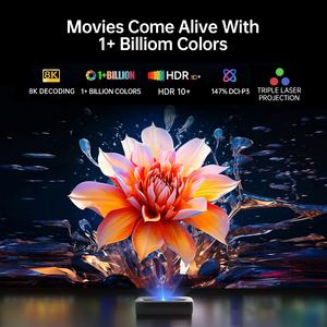 Projecteur UST 4K 1080P à courte focale, triple couleur, laser, 2+16 Go, projecteur vidéo intelligent, WiFi 6, <span class=keywords><strong>Android</strong></span> 9, TV FHD, cinéma maison - Product Image 3