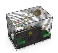 50 # Cage à oiseaux Cryptic avec structure en fil d'acier, pliable, portable, empilable, avec plateau coulissant, facile à nettoyer, pour intérieur et transport en voiture, taille moyenne