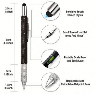 Stylo publicitaire personnalisé en métal avec stylet, vente en gros, cadeau promotionnel - Product Image 4