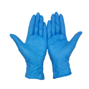 Powder-Free Material Blue Color Disposable Nitrile Glovees