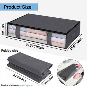 Kids A5 Zipper 4-pack <b>Clothes</b> PVC <b>Wardrobe</b> Home Bean Bag Soft Toys Clothe <b>Organizer</b> Clothing Storage Bags Foldable - Product Image 3