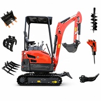 Mini-excavatrice de 1,5 tonne avec moteur Kubota, livraison gratuite, pince hydraulique multifonctionnelle pour mini-excavatrice de 1 tonne