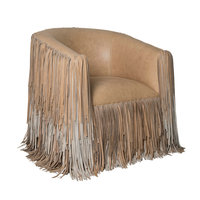 Fauteuil individuel moderne de luxe en similicuir avec pompons, chaise pivotante d'appoint en bois de designer pour salon et bureau à domicile