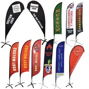 Drapeau publicitaire promotionnel, bannière publicitaire, drapeau à vent personnalisé, drapeau à vent avec base en croix noire pour la sublimation - Product Image 1