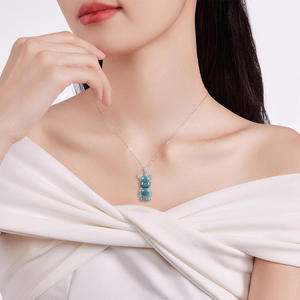 จี้หยกเจไดต์สีน้ำเงินธรรมชาติ เครื่องประดับสำหรับผู้ชายและผู้หญิง หยกขายส่ง ของขวัญพร้อมใบรับรองการประเมินราคา D959/D391 - Product Image 4