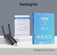 Adaptador WiFi 6 USB de Doble Banda 2.4G/5G AX1800, Dongle WiFi para PC de Escritorio, Receptor de Red Inalámbrica Compatible con Windows 11/10