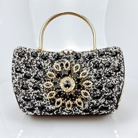 Sac à bandoulière de luxe YYU OEM pour femmes, sacs à main brillants, pochette en strass pour femmes