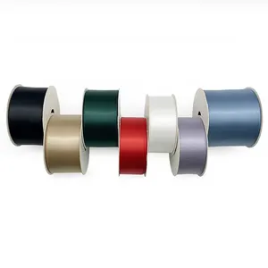 E-sihirli özelleştirilmiş 196 renkler çift yüz yan şerit 100% Polyester hediye saten kurdele rulo şeritler 38mm