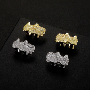 Bijoux Hip Hop Plaqué <span class=keywords><strong>Or</strong></span> Ailes d'Ange 3D Double Grillz Accessoires Rap pour Hommes Femmes Vente <span class=keywords><strong>en</strong></span> Gros - Product Image 2