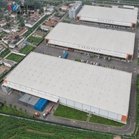 Structure en acier industrielle durable pour entrepôt logistique, bâtiment en acier à grande portée, atelier de stockage d'énergie solaire