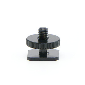 1/4 <span class=keywords><strong>vis</strong></span> de montage sur trépied Double couche Flash adaptateur de chaussure chaude pour DSLR Gopro caméra d'<span class=keywords><strong>action</strong></span> Photo Studio accessoires double écrous noir - Product Image 6