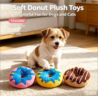 Jouet pour chien en peluche en forme de beignet, jouet à mâcher doux pour chien, jouet interactif pour animaux de compagnie résistant aux morsures, vente en gros de jouets pour chiens