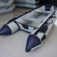 Bateau de pêche gonflable en PVC et aluminium avec moteur hors-bord