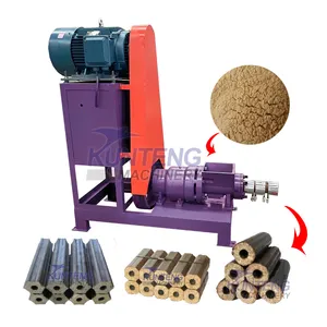 Small screw press extruder cocopeat soybean husk grass fuel briquette machine automatic making charcoal briquettes from sawdust