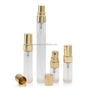 2025 Sản phẩm mới Mini Refillable Nước hoa gốc lỏng pha chế chai Xịt Thủy Tinh chai thu nhỏ với nắp vàng - Product Image 1