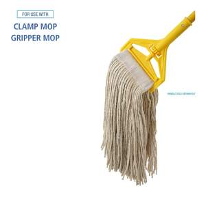 Tête de balai en microfibre Saddleback Premium Boardwalk 24 oz avec panier en plastique, 12 par carton, blanc, pour sols plats - Product Image 5