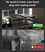 Support d'écran d'ordinateur double couche avec lumière respirante, USB 3.0 et extension de charge rapide, prenant en charge deux moniteurs