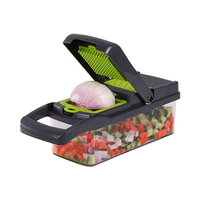 Mandoline à légumes 14-en-1 : Coupe-légumes, Presse-ail, Hachoir à légumes, Râpe à salade