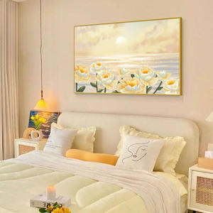 Peinture murale <span class=keywords><strong>de</strong></span> paysage magnifique en gros : <span class=keywords><strong>Coucher</strong></span> <span class=keywords><strong>de</strong></span> <span class=keywords><strong>soleil</strong></span> floral sur <span class=keywords><strong>la</strong></span> <span class=keywords><strong>mer</strong></span>, paysage côtier, style pastel - Product Image 3