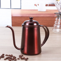 Bouilloire à bec long pour café filtre, design de bec de précision, 650 ml, en acier inoxydable 304 épaissi, pour infusion de café et thé