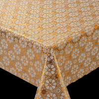 Nappes de table en PVC imperméables personnalisées au toucher doux doré pour les événements de fête, nappes de Noël