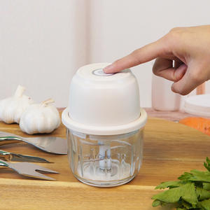 Picadora de ajo eléctrica Ningbo con cuerpo de vidrio, motor 360, funciona con batería, picadora de alimentos para cocina doméstica, para picar ajo y carne - Product Image 2