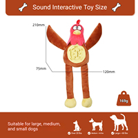 Jouets pour chiens en peluche interactifs et couineurs, en forme de poulet, à texture mixte, pour l'alimentation lente et le soulagement de l'ennui, vente en gros