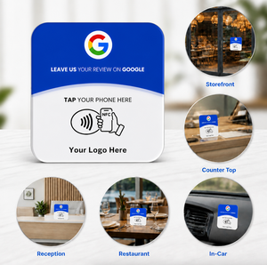 Xansee Carte de commentaires Google <span class=keywords><strong>2</strong></span>-en-1 avec NFC et code QR, panneau de rétroaction sans contact, étanche IP66 pour bureaux d'accueil/tables d'entreprise - Product Image 3