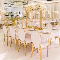 Fournisseur de meubles de Foshan, chaise de banquet en or rose, chaise de mariage, chaise en acier inoxydable pour hôtel