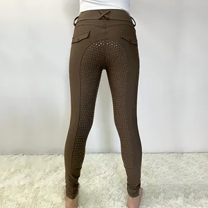 Genuine Top Fashion Brown Ride Horseback Trousers Poly Modern Design In Stock Finished Equestrian Horse Riding Leggings Tight