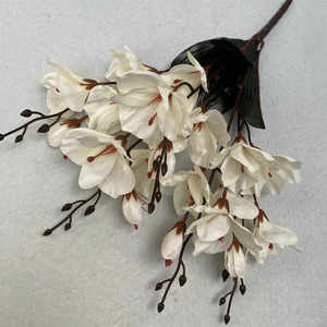 Ramo de alta simulación de Magnolia de otoño decoración del hogar de piso a techo Magnolia decoración de la boda flores hechas a mano - Product Image 6